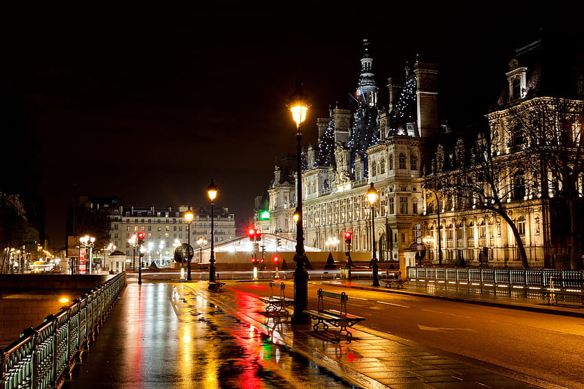 architecture, France, City, Lights, Romance, Rainy, Rain / and Mobile Background HD wallpaper