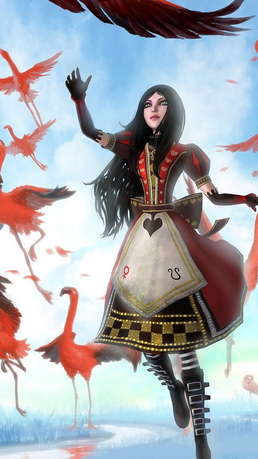 Alice Madness Returns red luminos umbrella omrikoresh art fantasy  girl HD wallpaper  Peakpx