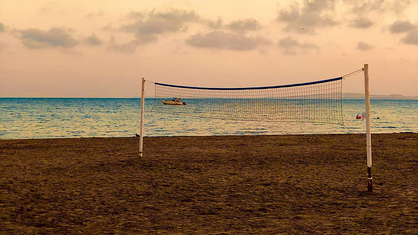 Volleyball Net, Sea, Beach HD wallpaper