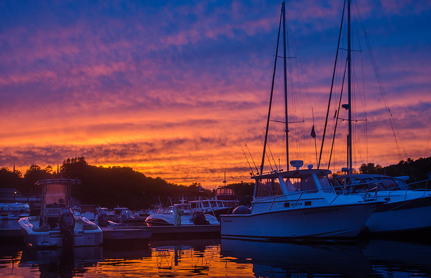 Nature, Sunset, Yachts, Boats, Wharf, Berth HD wallpaper