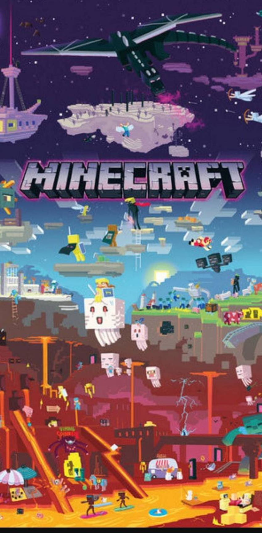 Minecraft, Minecraft Póster fondo de pantalla del teléfono