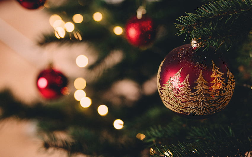 christmas tree, ball, decoration, new year, christmas 16:10 background HD wallpaper