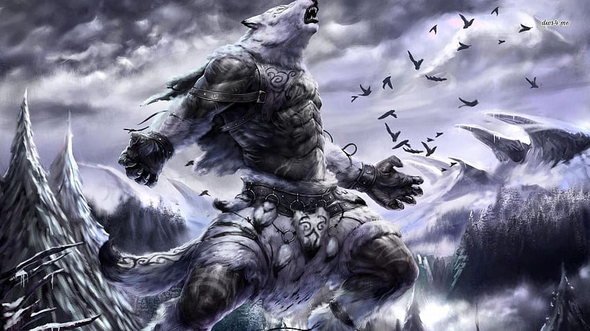 Werwolfkrieger und Hintergrund, Lycan HD-Hintergrundbild