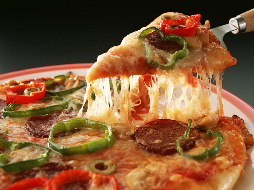 Pizza, chatarra, queso, comida fondo de pantalla