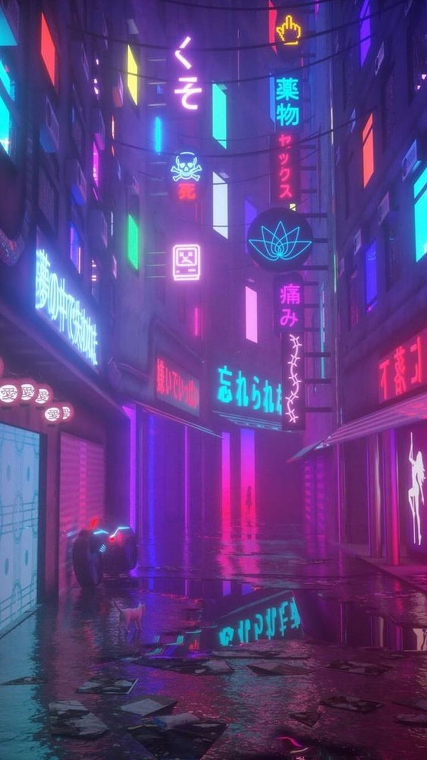 about aesthetic in purple, Neon City Aesthetic HD phone wallpaper