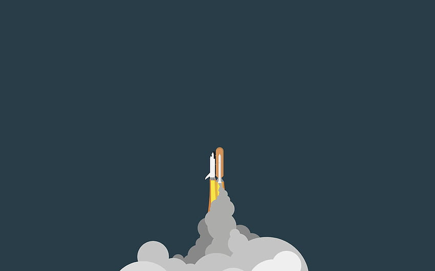 Spaceship Minimalist, Rocket Minimal HD wallpaper