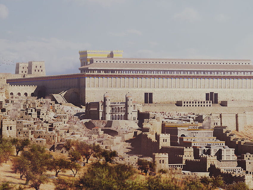 Библия - Йерусалим по времето на Исус - Компютърно генерирано на Йерусалим по времето на Исус (преглед на Библията), Йерусалимски храм HD тапет