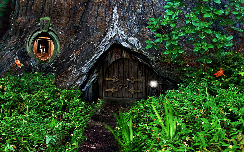 Hobbit Fantasy Forest Trees House Home Background - Fantasy Forest Background - -, Beautiful Forest HD wallpaper
