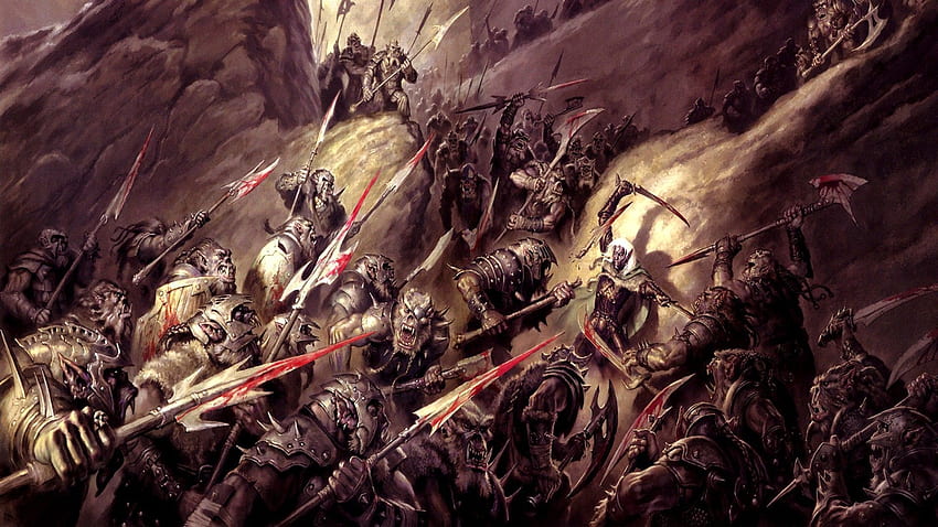 fantasy art, armor, dnd, orcs, axes, Dungeons and Dragons, spears HD wallpaper