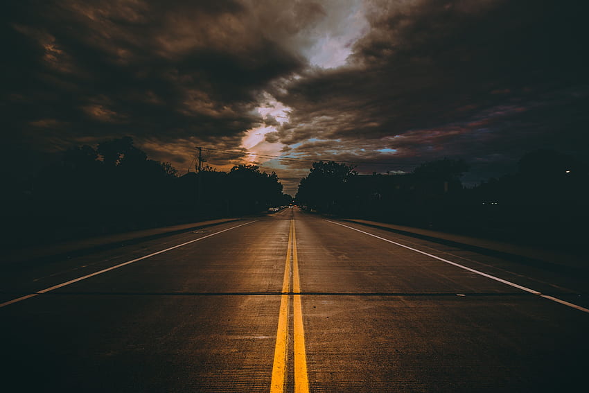 Dark, Clouds, Usa, Road, Markup, United States, Mainly Cloudy, Overcast, Minneapolis HD wallpaper