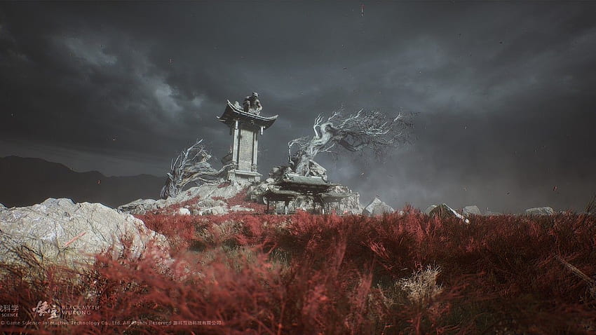 Black Myth: Wukong, Ruins, Darkness, Old Tree, Beautiful Environment, Game Landscape for Laptop, Notebook HD wallpaper