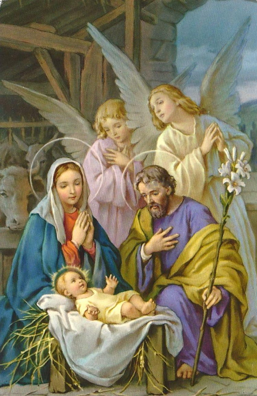 Gesù, Maria e Giuseppe Sfondo del telefono HD