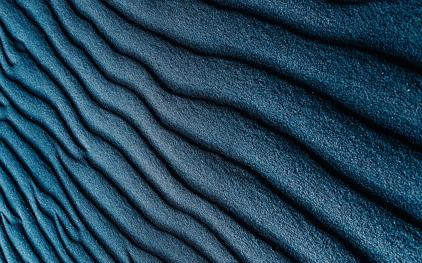 ทรายสีฟ้า, พื้นผิวคลื่นทราย, มาโคร, พื้นหลังคลื่นทราย, พื้นผิว 3 มิติ, พื้นหลังทราย, พื้นผิวทราย, พื้นหลังด้วยทราย วอลล์เปเปอร์ HD