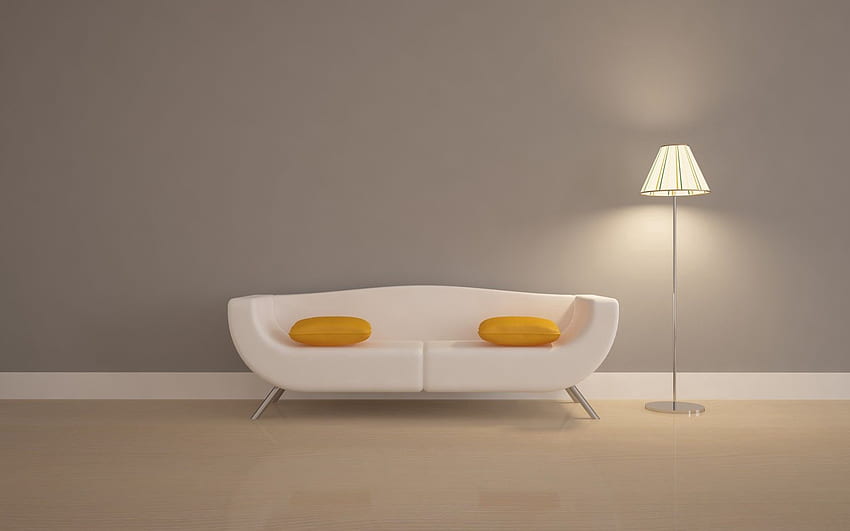 Lamp, Sofa, Cushions, Pillows HD wallpaper