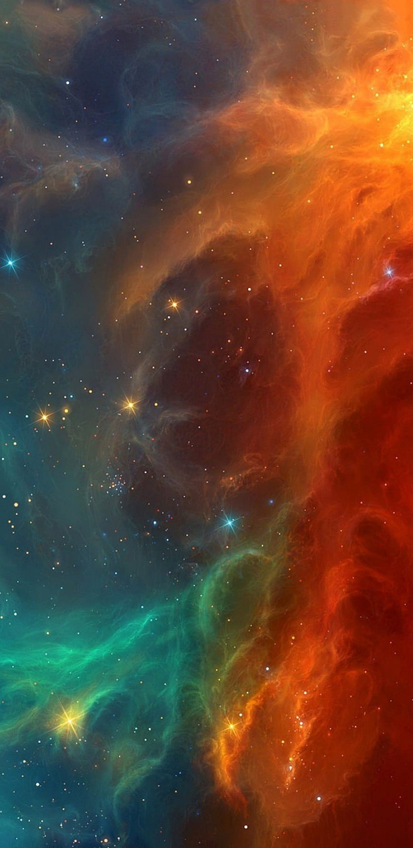 Espaço, Nebulosa Colorida, Galáxia, Estrelas, Digital, 1440X2960 Espaço Papel de parede de celular HD