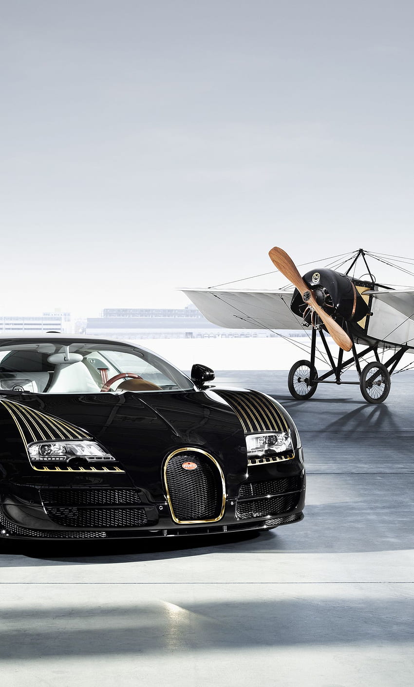 bugatti veyron 16.4 grand sport vitesse, black bess, aircraft, , iphone 6 plus, , background, 1004 HD phone wallpaper