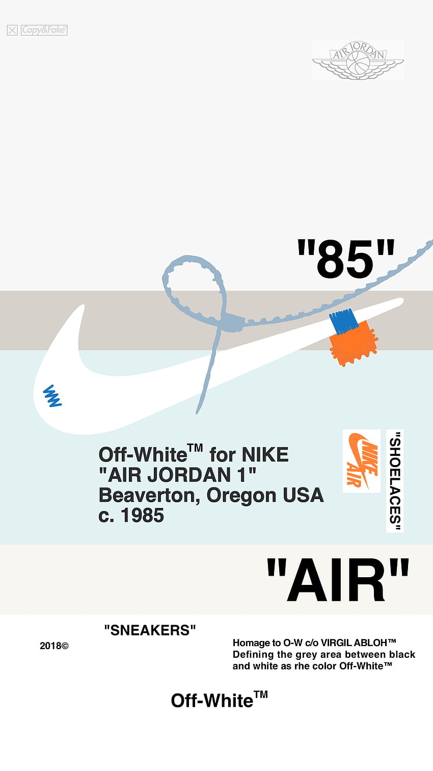 „Copy&Fake™“: NIKE AJ1 X Off White™ „WHITE“. Nike HD-Handy-Hintergrundbild