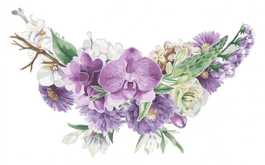 Flowers, purple, flower, texture, card, orchid HD wallpaper