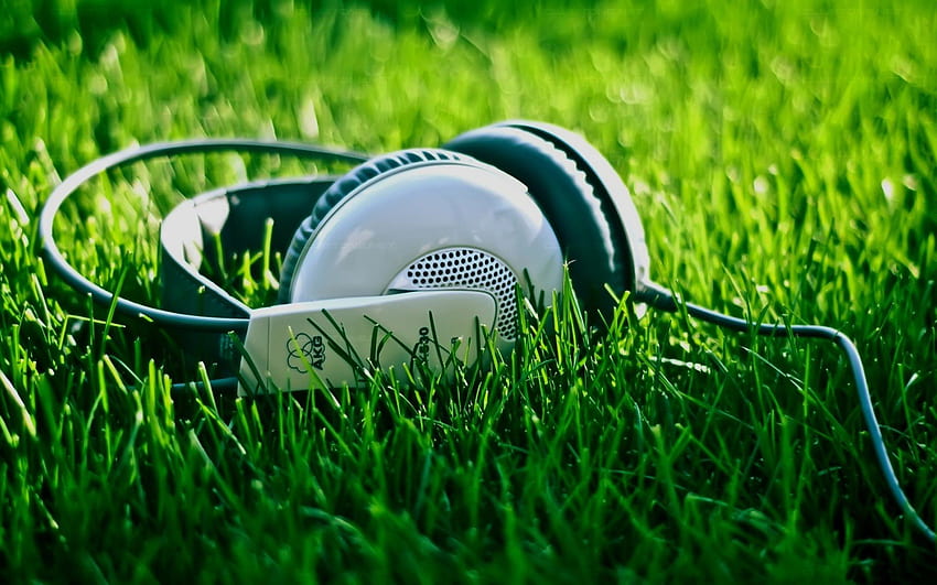 Słuchawki dla miłośników muzyki - Natura z muzyką - Tapeta HD