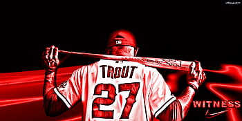 Mike Trout, anaheim, angelitos, angels, home run, jardinero, mlb, mvp,  outfielder, HD phone wallpaper