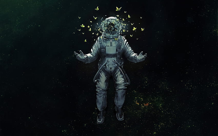 astronaut, Nasa, Space, Sci fi, Psychedelic, Butterfly, Butterflies HD wallpaper