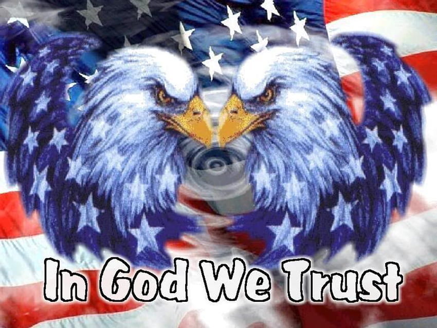 In God We Trust, flag, america, eagle, historic HD wallpaper
