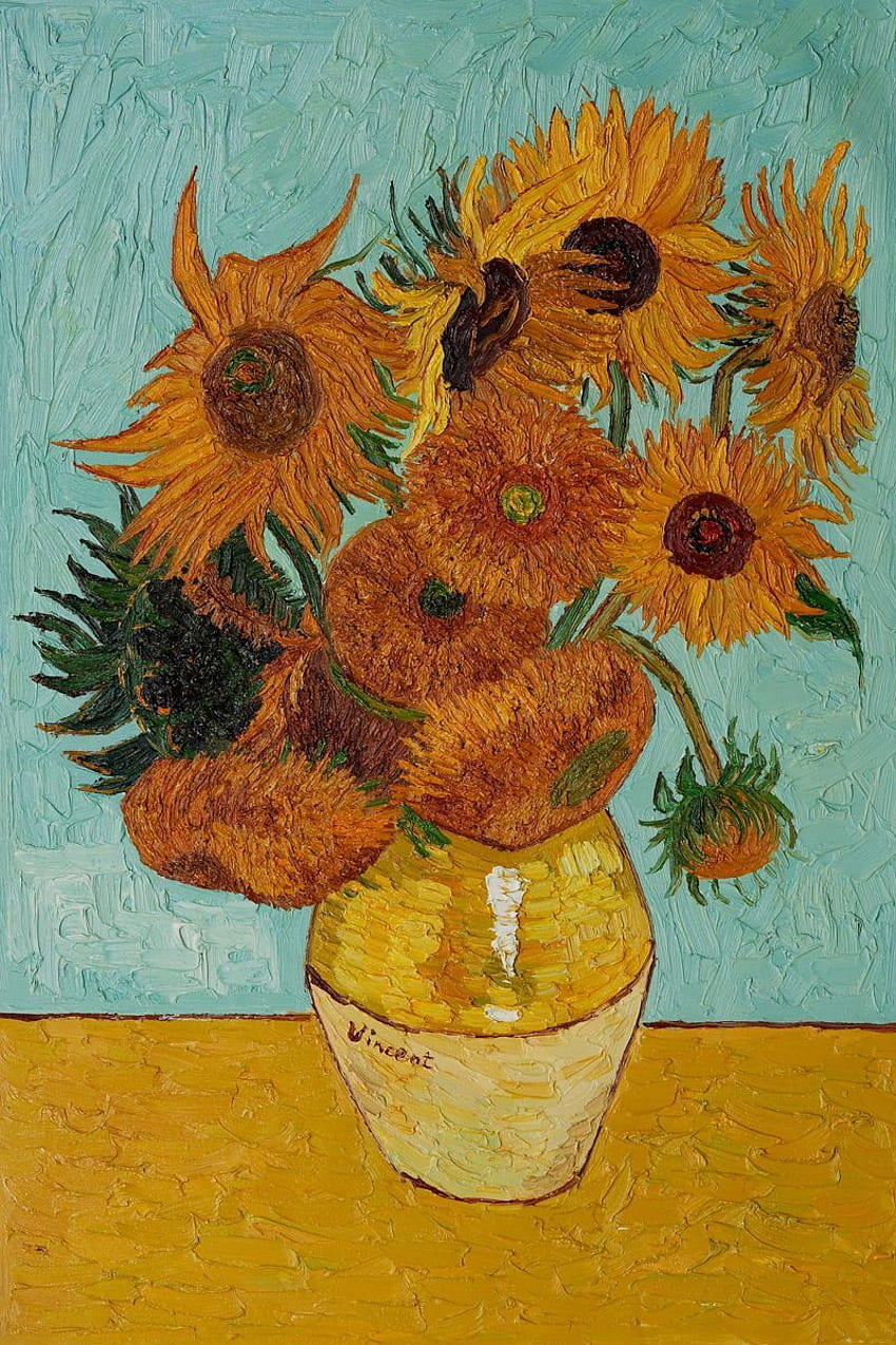 Selah Michal Pitman o Vincencie Van Goghu. Van, Oryginalne słoneczniki Van Gogha Tapeta na telefon HD