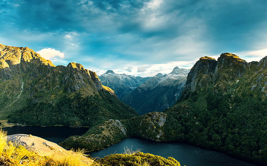 ธรรมชาติ ภูเขา ทะเลสาบ นิวซีแลนด์ อุทยานแห่งชาติฟยอร์ดแลนด์ วอลล์เปเปอร์ HD