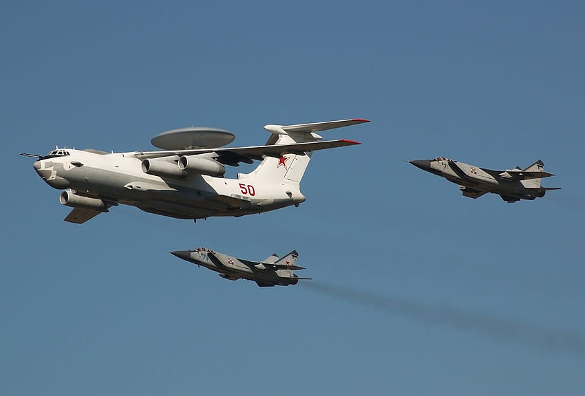 Ilyushin A-50 & Mig-25's, jet, mig 25 foxbat, armée de l'air russe, mig Fond d'écran HD