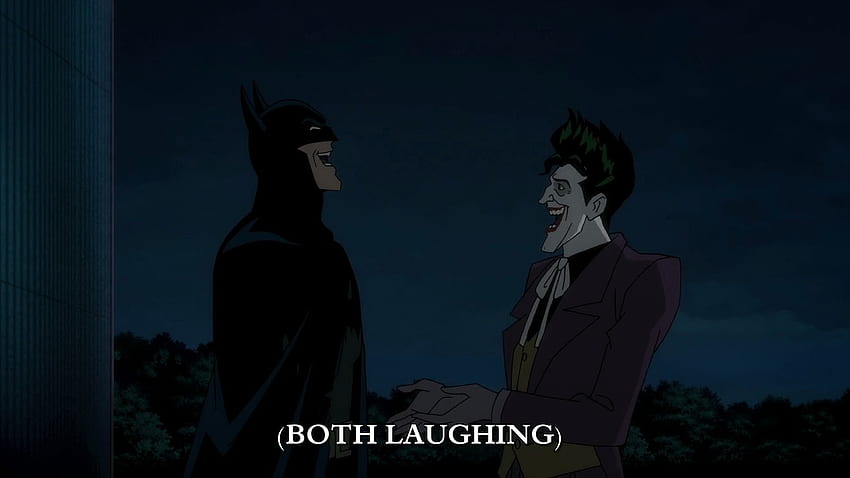 batman se ríe con el bromista - batman: el chiste asesino fondo de pantalla