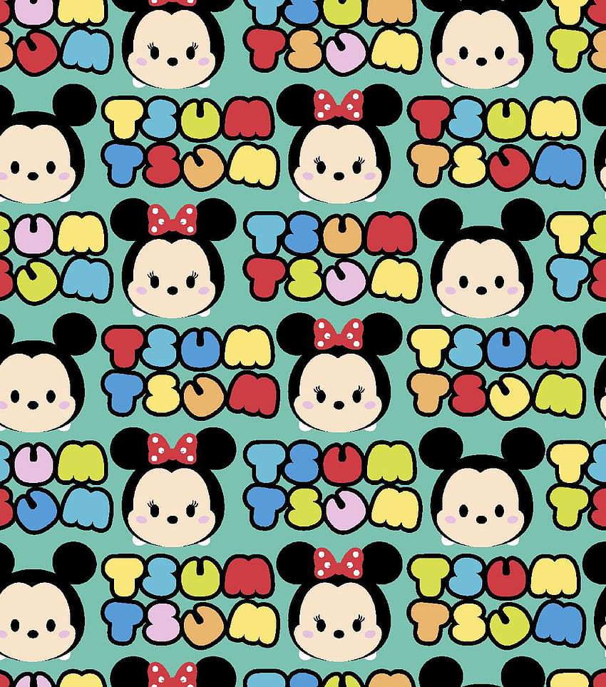 Tela de franela Tsum Tsum -Mickey y Minnie Stripes, Disney Tsum Tsum fondo de pantalla del teléfono