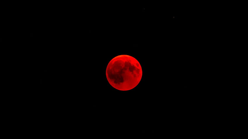 Red Full Moon With Black Background HQ, Black and Red Space HD ...