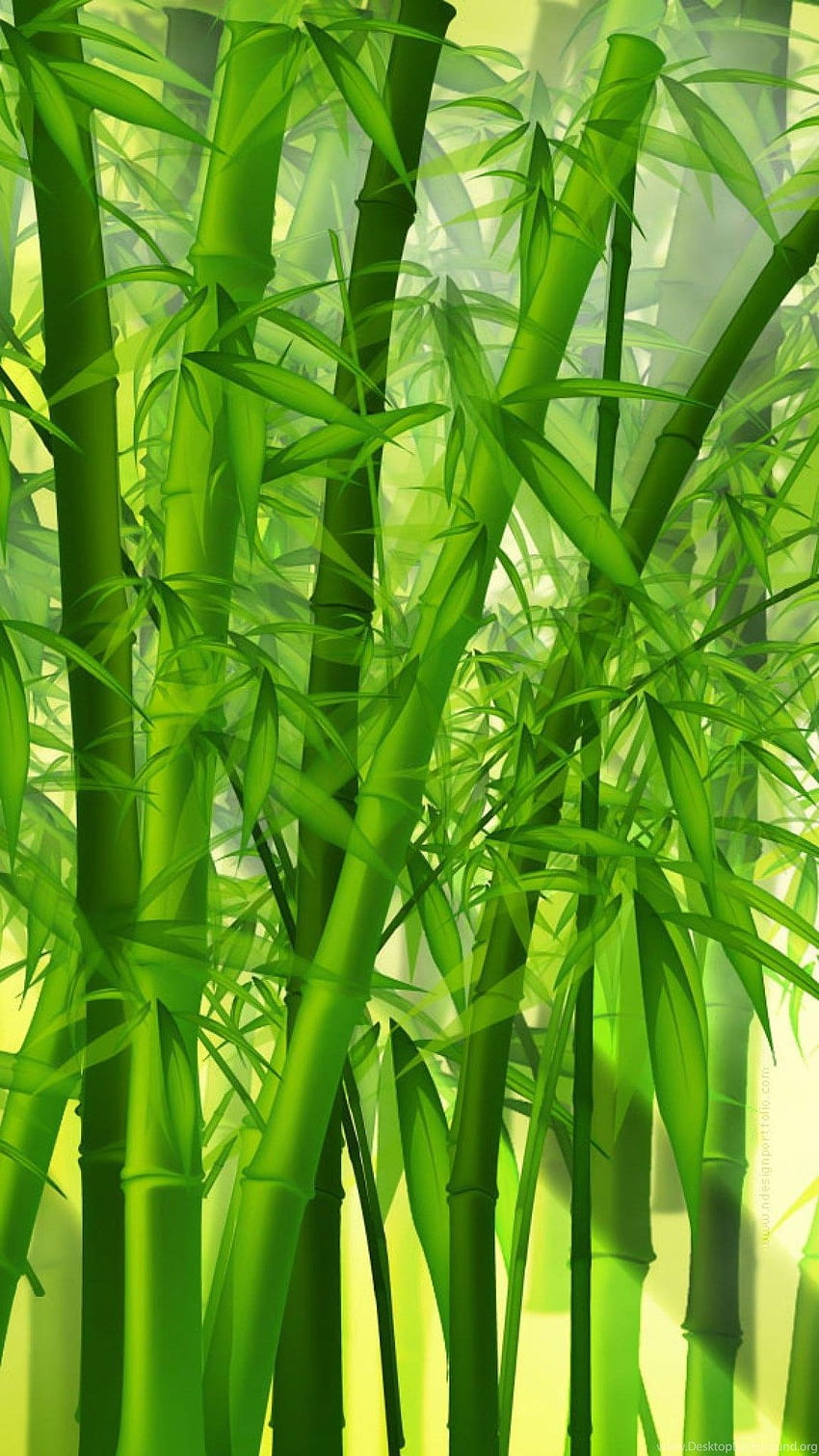 Zielony Las Bambusowy Tło Tapeta na telefon HD