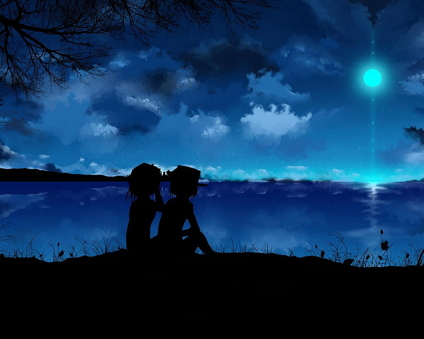 Dark Anime Scenery background, Romantic Anime Landscape HD wallpaper