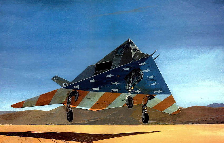 Krieg, Kunst, Malerei, Jet, Lockheed F 117 Nighthawk For , Section авиация HD-Hintergrundbild