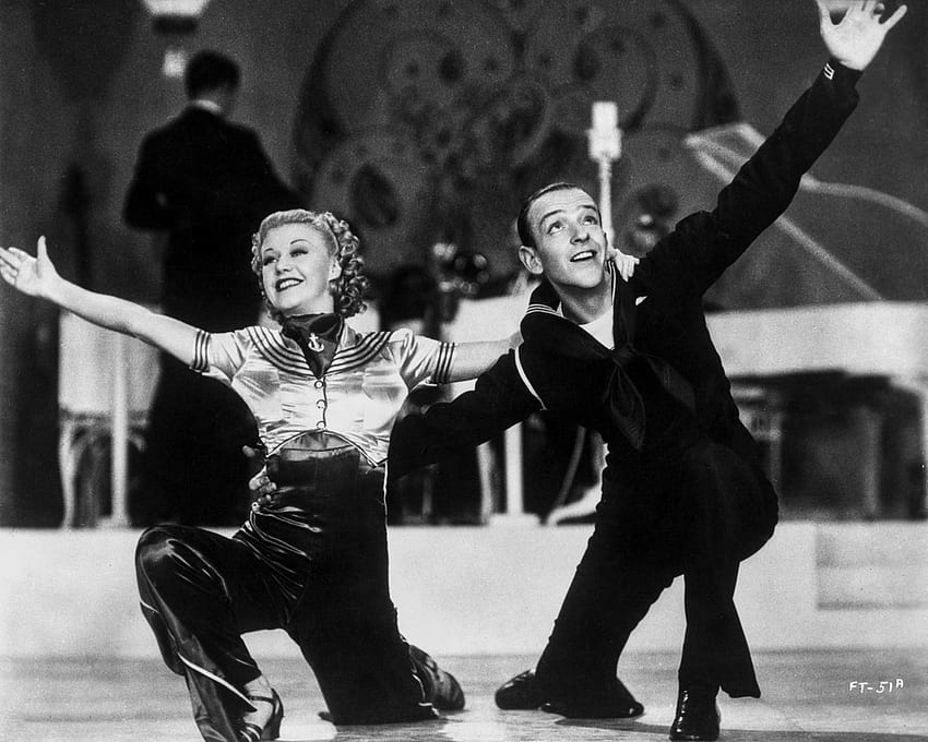 Fred Astaire und Ginger Rogers knien im Finale Print – Artikelnr. VARCEL680833 HD-Hintergrundbild