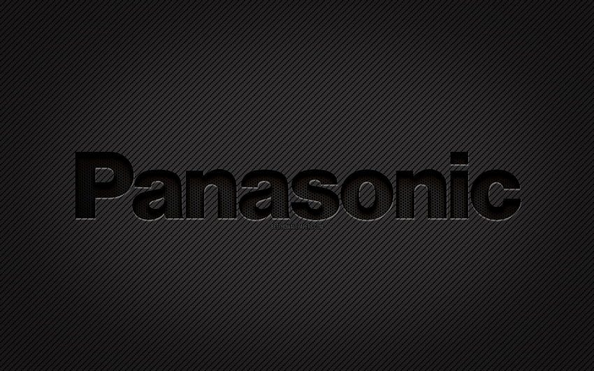 Logo in carbonio Panasonic, , arte grunge, in carbonio, creativo, logo nero Panasonic, marchi, logo Panasonic, Panasonic Sfondo HD