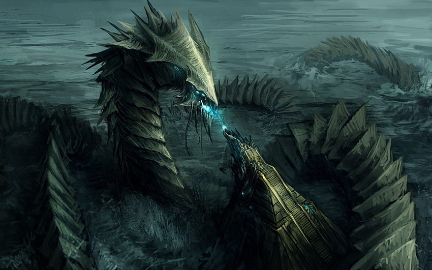 Water Monster, Peaceful Water Dragon HD wallpaper