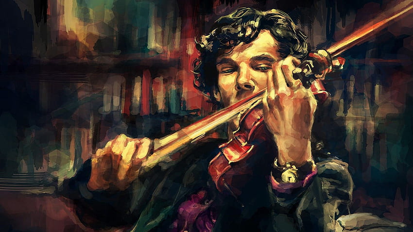 Sherlock Holmes, violín, Benedict Cumberbatch fondo de pantalla