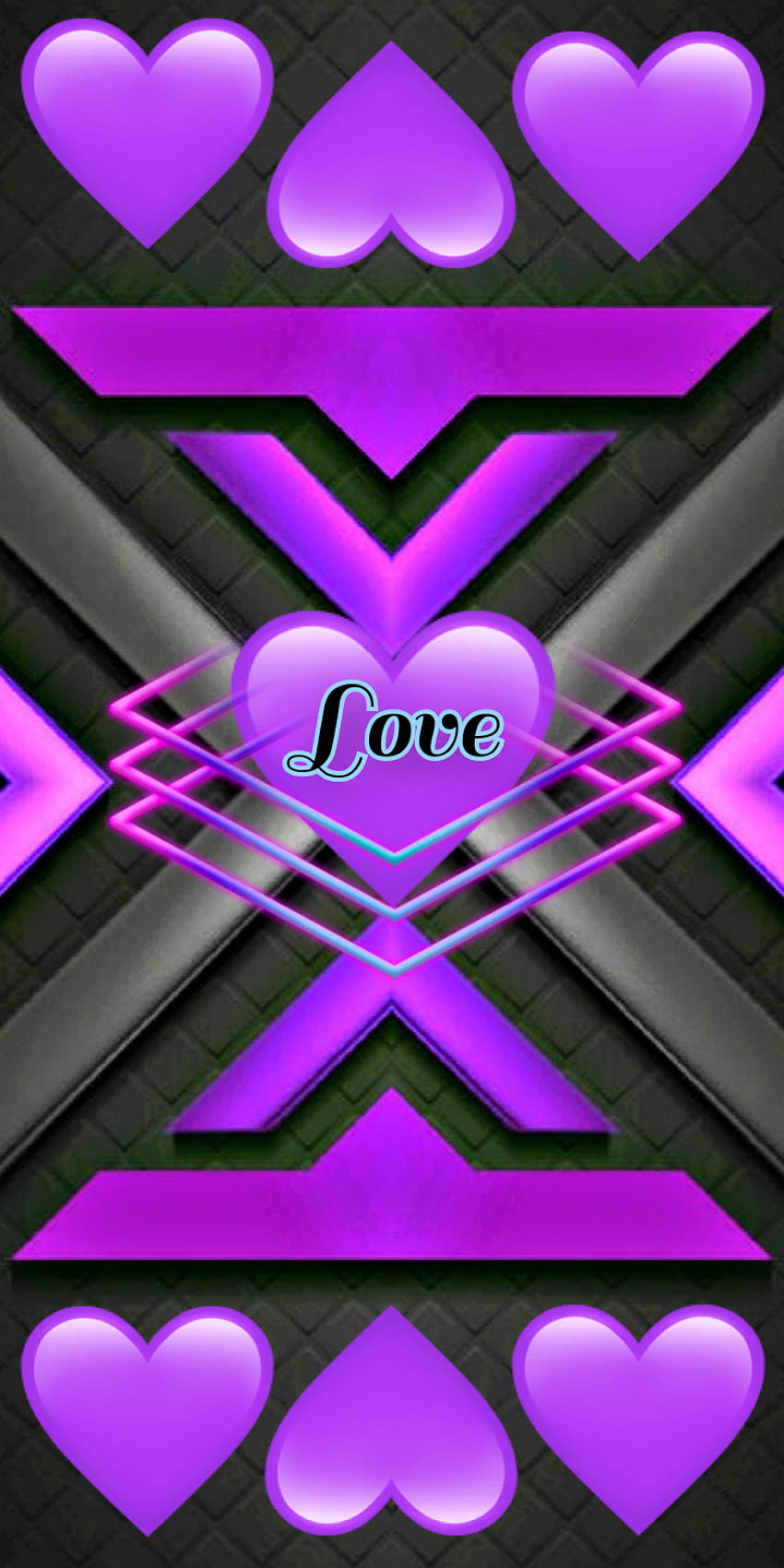 Purple love, black, hearts HD phone wallpaper