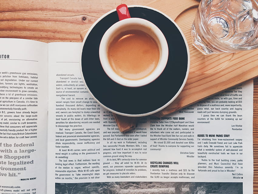 Food, Coffee, Cup, Newspaper, Breakfast HD wallpaper