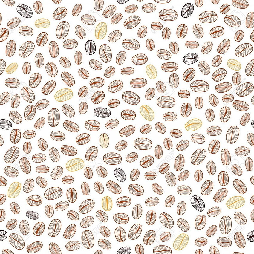 Vector Coffee Background Wall Paper - Hand Drawn Coffee Bean HD phone wallpaper
