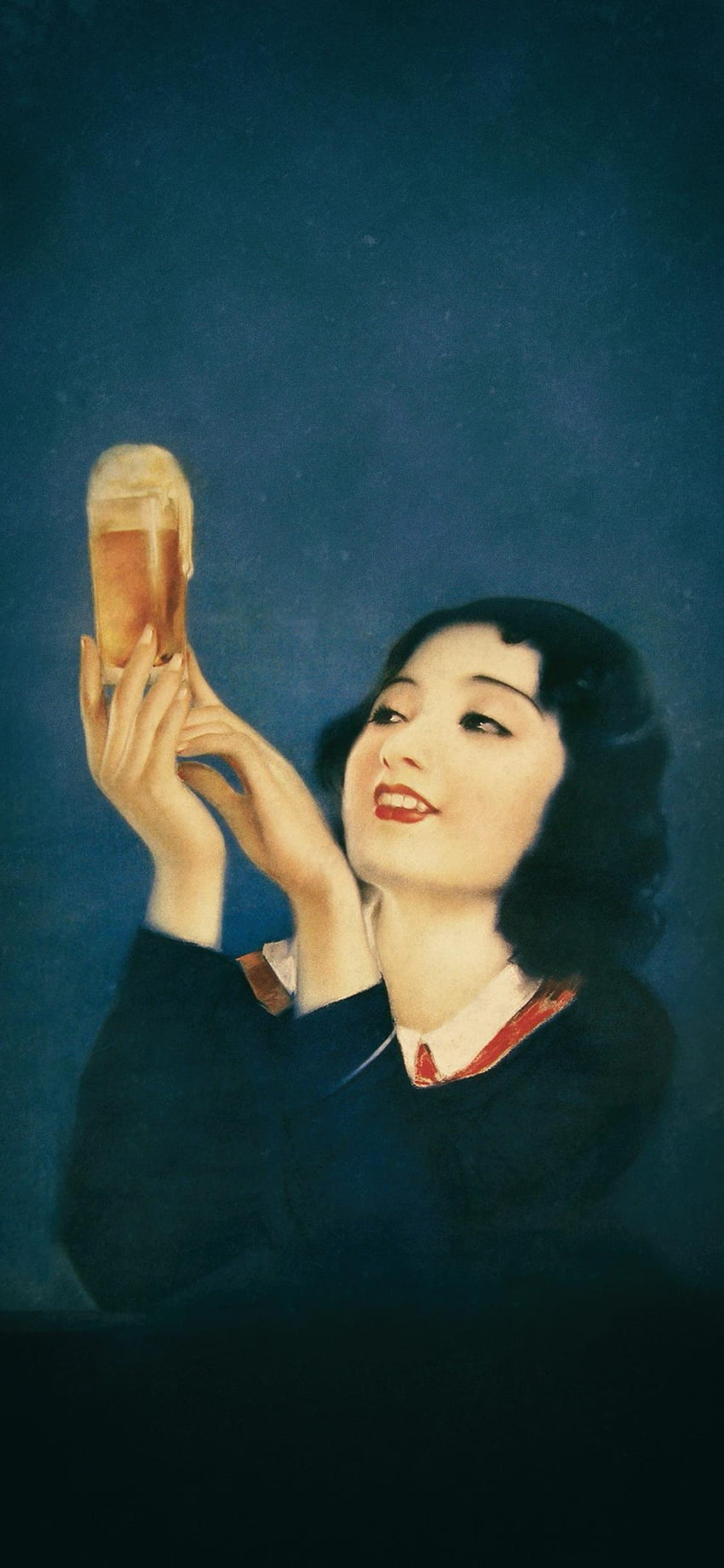 Japanese Vintage Beer Ad : iphonex, Vintage Woman HD phone wallpaper