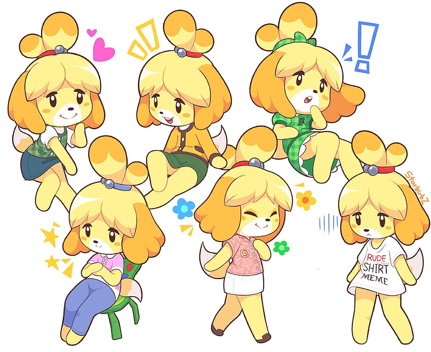 The different outfits Isabelle has. Isabelle in 2020. Animal crossing fan art, Animal crossing game, Animal crossing memes HD wallpaper