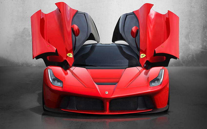 フェラーリのスポーツカーの背景 クールな赤いスポーツカー 高画質の壁紙