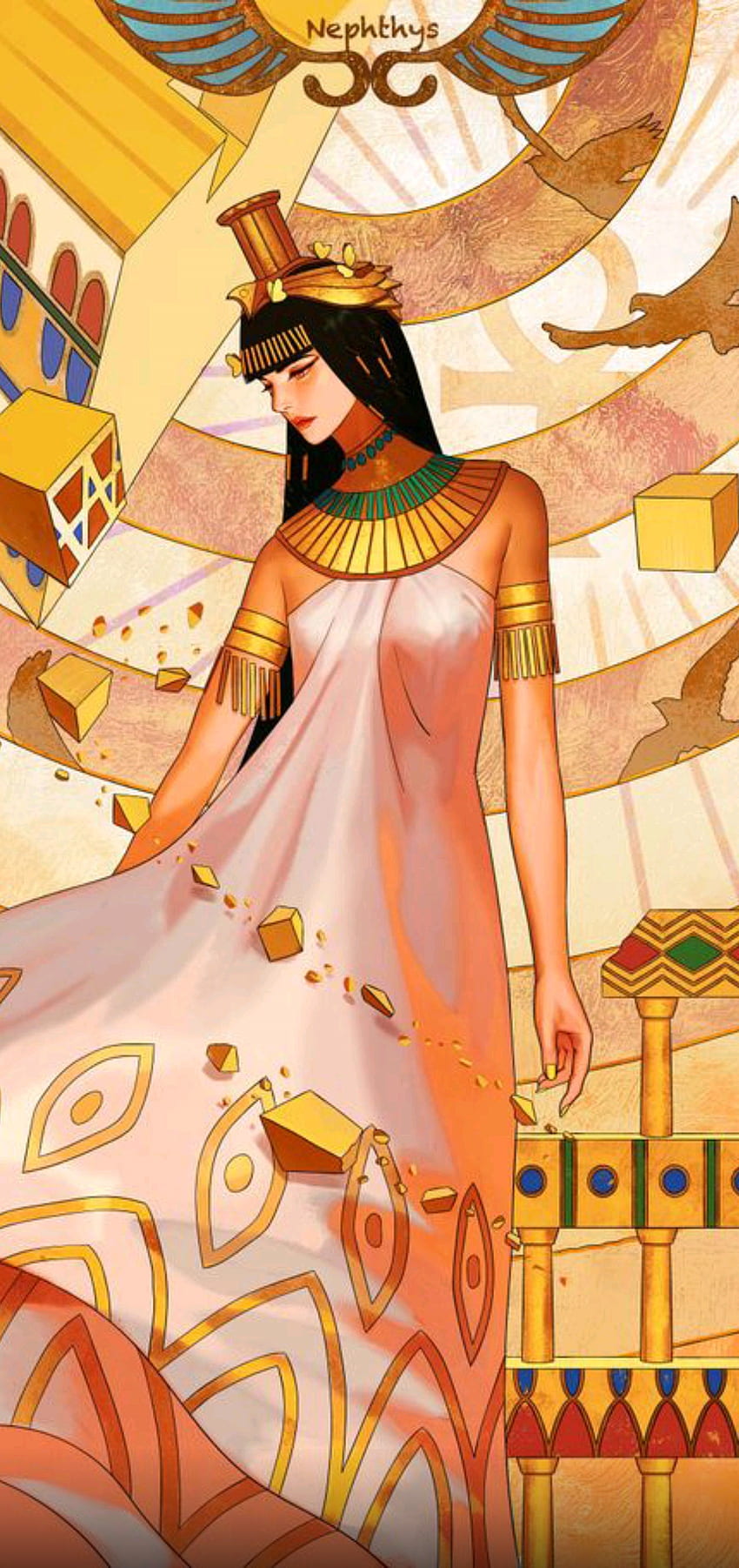 Nephthys Egipto, art, faraon, beauty, egypt, history, pharaoh HD phone wallpaper