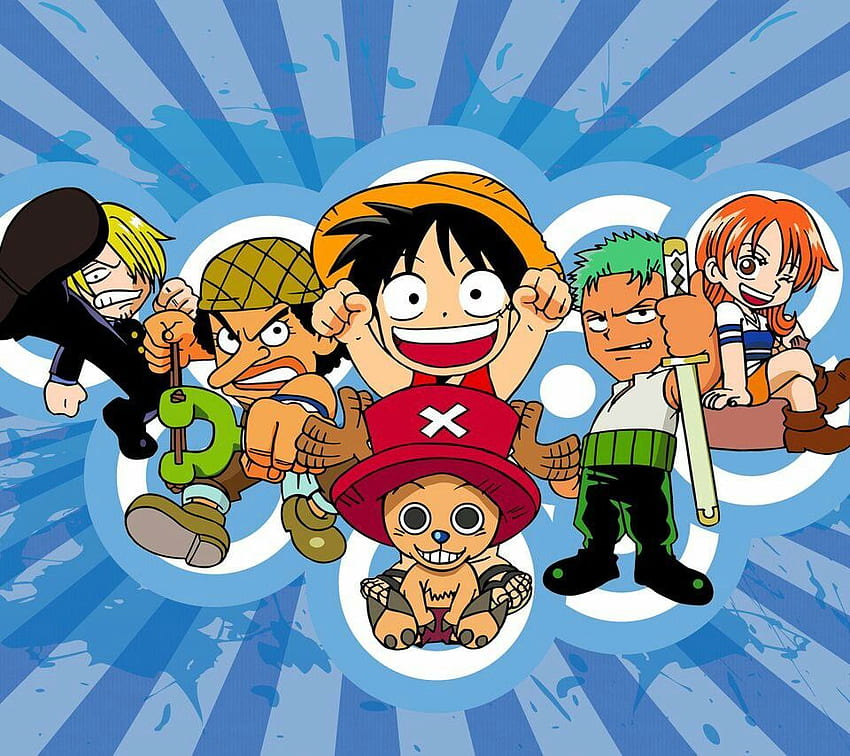 Sanji, Usopp, Nami, Chopper, Luffy, Zoro, fofo, chibi; One Piece, fofo Luffy One Piece Epic papel de parede HD