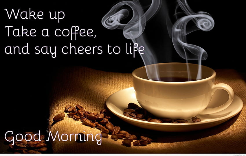 Цитати за кафе за добро утро със забавно кафе HD тапет