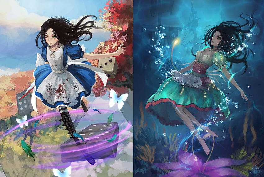 Image Alice Blood Madness Returns 2 Hair Girls vdeo game 2560x1440