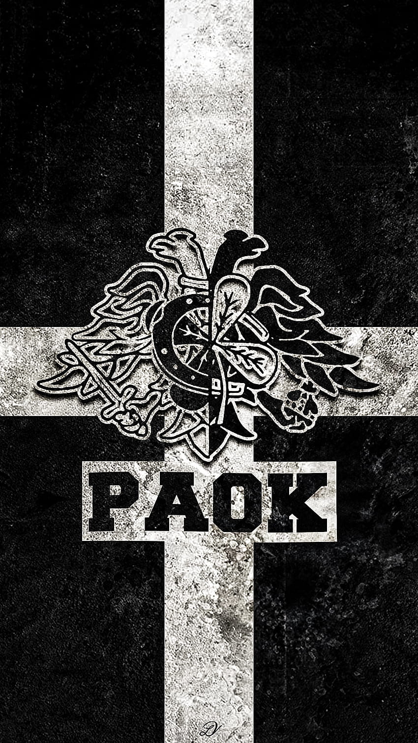 PAOK Grunge, tesalónica, paokfc, grecia, águila, ultras, fútbol, ​​partizan, aficionados fondo de pantalla del teléfono